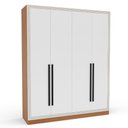 Ver imagem 3 de Guarda Roupa Roupeiro 4 Portas 4 Gavetas Valência Freijó Branco Politorno Móveis