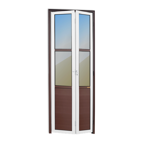 Porta Alumínio Camarão Lambril/Vidro e.L25 Mix Corten 80 V.Refl.Brimak