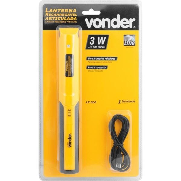 Lanterna Vonder Recarregável Artic Ledcob LR500 - 7