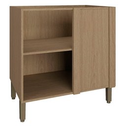 Balcão de Cozinha sem Tampo 1 Porta para Canto de Parede 80x58,5 cm Vitória Móveis Rimo Carvalho/Off - 2