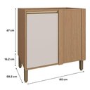 Ver imagem 6 de Balcão de Cozinha sem Tampo 1 Porta para Canto de Parede 80x58,5 cm Vitória Móveis Rimo Carvalho/Off