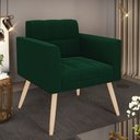 Ver imagem 2 de Poltrona Sala de Estar Pé Palito Natural Elisa Bouclê Verde D03 - D'Rossi