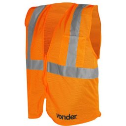 Colete Refletivo Bolso Laranja Ziper Cv105 - Vonder - 4
