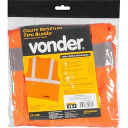 Colete Refletivo Bolso Laranja Ziper Cv105 - Vonder - 2