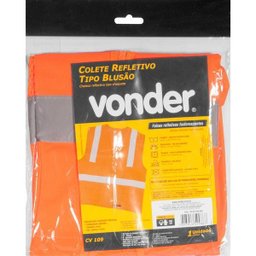 Colete Refletivo Bolso Laranja Ziper Cv109 - Vonder - 2