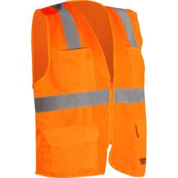 Colete Refletivo Bolso Laranja Ziper Cv109 - Vonder - 1