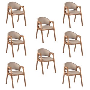 Kit 8 Cadeiras Decorativa Sala de Jantar Luxo Larissa Facto Fendi - Mozzelar