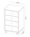 Ver imagem 3 de Mesa de Cabeceira com 4 Gavetas Presence - Branco - Demóbile