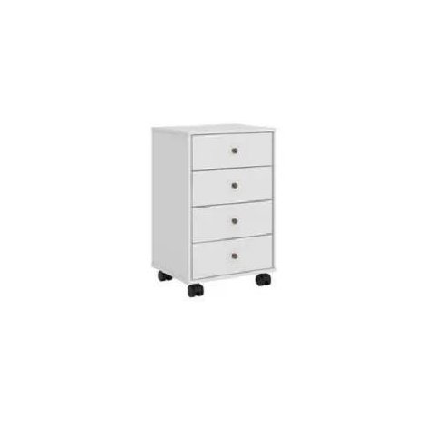 Mesa de Cabeceira com 4 Gavetas Presence - Branco - Demóbile