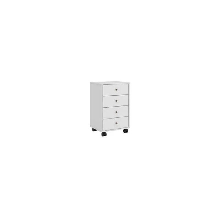 Mesa de Cabeceira com 4 Gavetas Presence - Branco - Demóbile