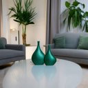 Ver imagem 5 de Dupla de Vasos Decorativos Garrafas Cristal Verde Éden Joelma Decorações