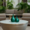 Ver imagem 6 de Dupla de Vasos Decorativos Garrafas Cristal Verde Éden Joelma Decorações