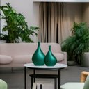 Ver imagem 2 de Dupla de Vasos Decorativos Garrafas Cristal Verde Éden Joelma Decorações