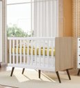 Ver imagem 3 de Berço Mini Cama Retrô - Carvalho Rústico/Branco - Qmovi