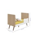 Ver mais imagens de Berço Mini Cama Retrô - Carvalho Rústico/Branco - Qmovi