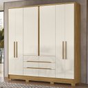 Ver imagem 2 de Guarda Roupa Casal 216cm 6 Portas Alabama Freijó/off Z17 - Mpozenato