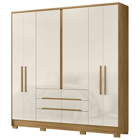 Guarda Roupa Casal 216cm 6 Portas Alabama Freijó/off Z17 - Mpozenato