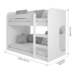 Beliche Infantil Montessoriano Baby Teen's com 1 Prateleira - Branco - 4