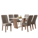 Ver imagem 4 de Conjunto Sala De Jantar 1,56 Com 6 Cadeiras Amêndoa 01A