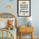 Ver imagem 2 de Quadro Infantil"Aqui Nesse Quarto Dorme Um Principe"