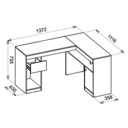 Mesa para Computador em L Nilo - Branco Fosco - Caemmun - 5