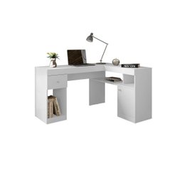 Mesa para Computador em L Nilo - Branco Fosco - Caemmun - 4