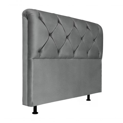 Cabeceira Solteiro 90cm Barbara Suede Cinza Id Suede Cinza