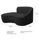Ver imagem 5 de Kit Divã Recamier Orgânico Marrocos 180cm Lado Esquerdo e 1 Poltronas Amore Bouclé Preto