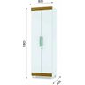 Armário Multiuso 2 Portas e 5 Prateleiras Line - Branco/Canela - Vila Rica - 4