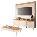 Ver imagem 1 de Estante Home Theater Quantum e Mesa de Centro Cadenza Off White Cinamomo – Hb Móveis