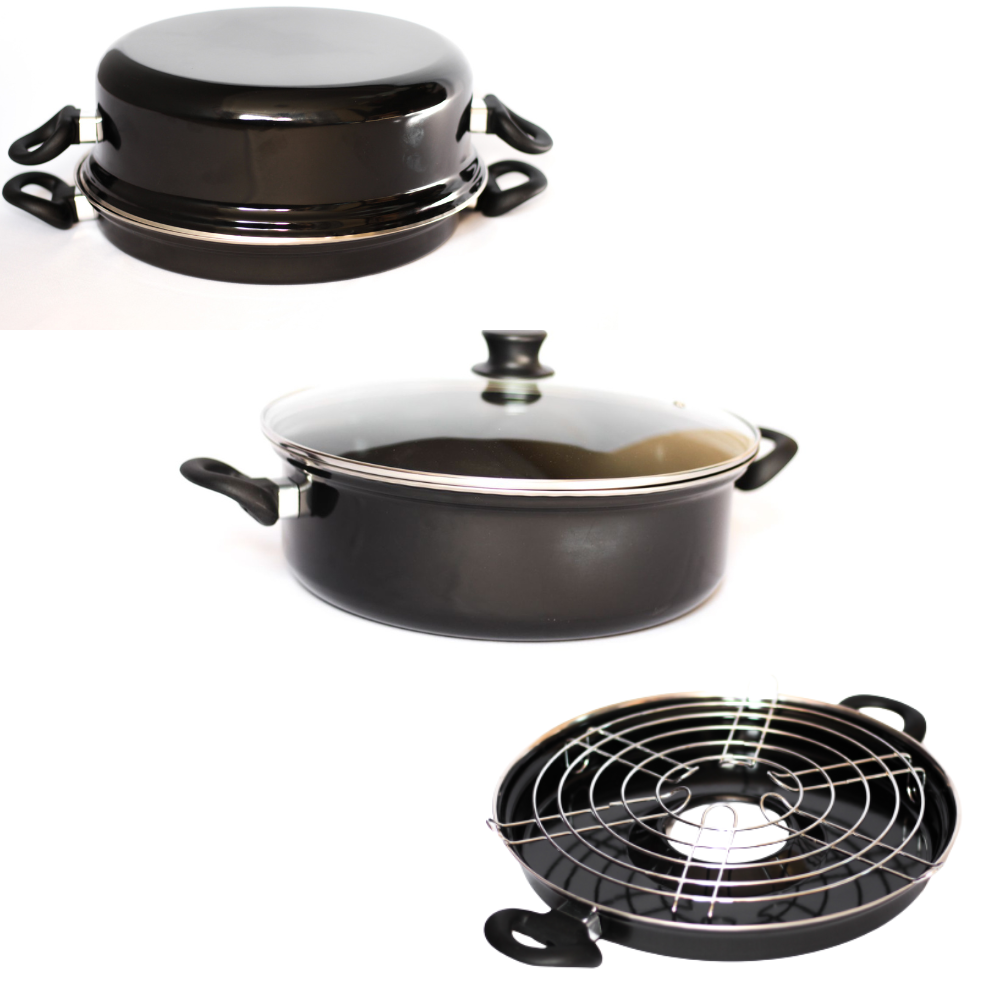 Churrasqueira Multigrill Fogão 30cm Preto 4 Peças Esmaltada