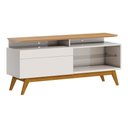 Ver imagem 1 de Rack Bancada 1 Gaveta com Nicho 146cm Amy Off White/Nature - Gran Belo