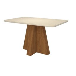 Mesa para Sala de Jantar com 4 Lugares Maitê 130x80cm - Savana/off White - 1