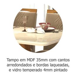 Mesa para Sala de Jantar com 4 Lugares Maitê 130x80cm - Savana/off White - 5