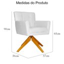 Ver imagem 5 de Poltrona Decorativa Onix Pés Giratório de Madeira Suede Branco - DS Estofados