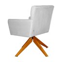 Ver imagem 4 de Poltrona Decorativa Onix Pés Giratório de Madeira Suede Branco - DS Estofados