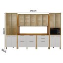Ver imagem 3 de Cozinha Modulada Nobre 4 Portas 2 Gavetas MDF Off White e Cinamomo Valdemóveis