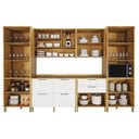 Ver imagem 2 de Cozinha Modulada Nobre 4 Portas 2 Gavetas MDF Off White e Cinamomo Valdemóveis