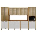 Ver imagem 1 de Cozinha Modulada Nobre 4 Portas 2 Gavetas MDF Off White e Cinamomo Valdemóveis