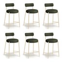 Ver imagem 5 de Banqueta Cozinha Média com Encosto Industrial Champanhe Kit 6 Londres PU D03 - D'Rossi