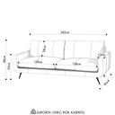 Ver imagem 4 de Sofá 4 Lugares para Sala Living 282cm Merli L08 Couro Camel - Mpozenato