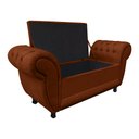 Ver imagem 4 de Divã Recamier Com Baú Grécia 1,55 Cm Suede Terracota