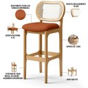 Ver mais imagens de Kit 06 Banquetas Altas para Cozinha Bancada Sala Tela Betta Fixa L02 Tecido Terracota - Lyam