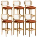 Ver imagem 1 de Kit 06 Banquetas Altas para Cozinha Bancada Sala Tela Betta Fixa L02 Tecido Terracota - Lyam