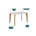 Ver imagem 4 de Escrivaninha Mesa Escritório com Tampo de Vidro 130cm Marrom/Madeira/Off White