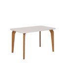 Ver imagem 2 de Escrivaninha Mesa Escritório com Tampo de Vidro 130cm Marrom/Madeira/Off White