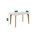 Ver imagem 3 de Escrivaninha Mesa Escritório com Tampo de Vidro 130cm Marrom/Madeira/Off White