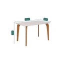 Ver imagem 3 de Escrivaninha Mesa Escritório com Tampo de Vidro 130cm Marrom/Madeira/Off White