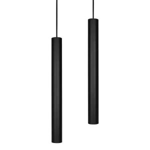 Kit 2 Pendente Tubo 50cm Gu10 Preto para Bancada Cozinha Banheiro Quarto