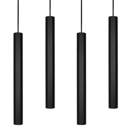 Kit 4 Pendente Tubo 50cm Gu10 Preto para Bancada Cozinha Banheiro Quarto - 1